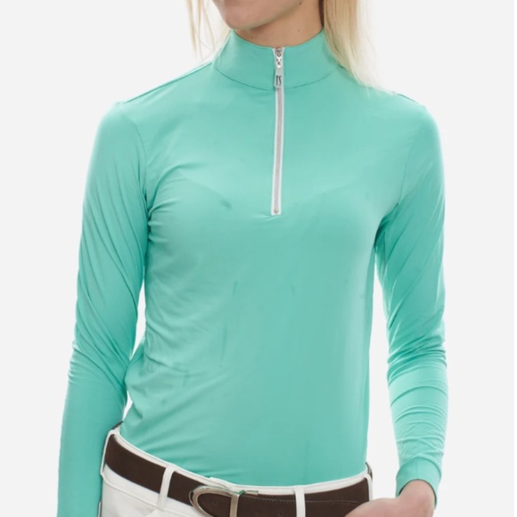 NWT Tailored Sportsman Icefil Long Sleeve Equestrian Sun Shirt in Spearmint XS - Picture 1 of 7
